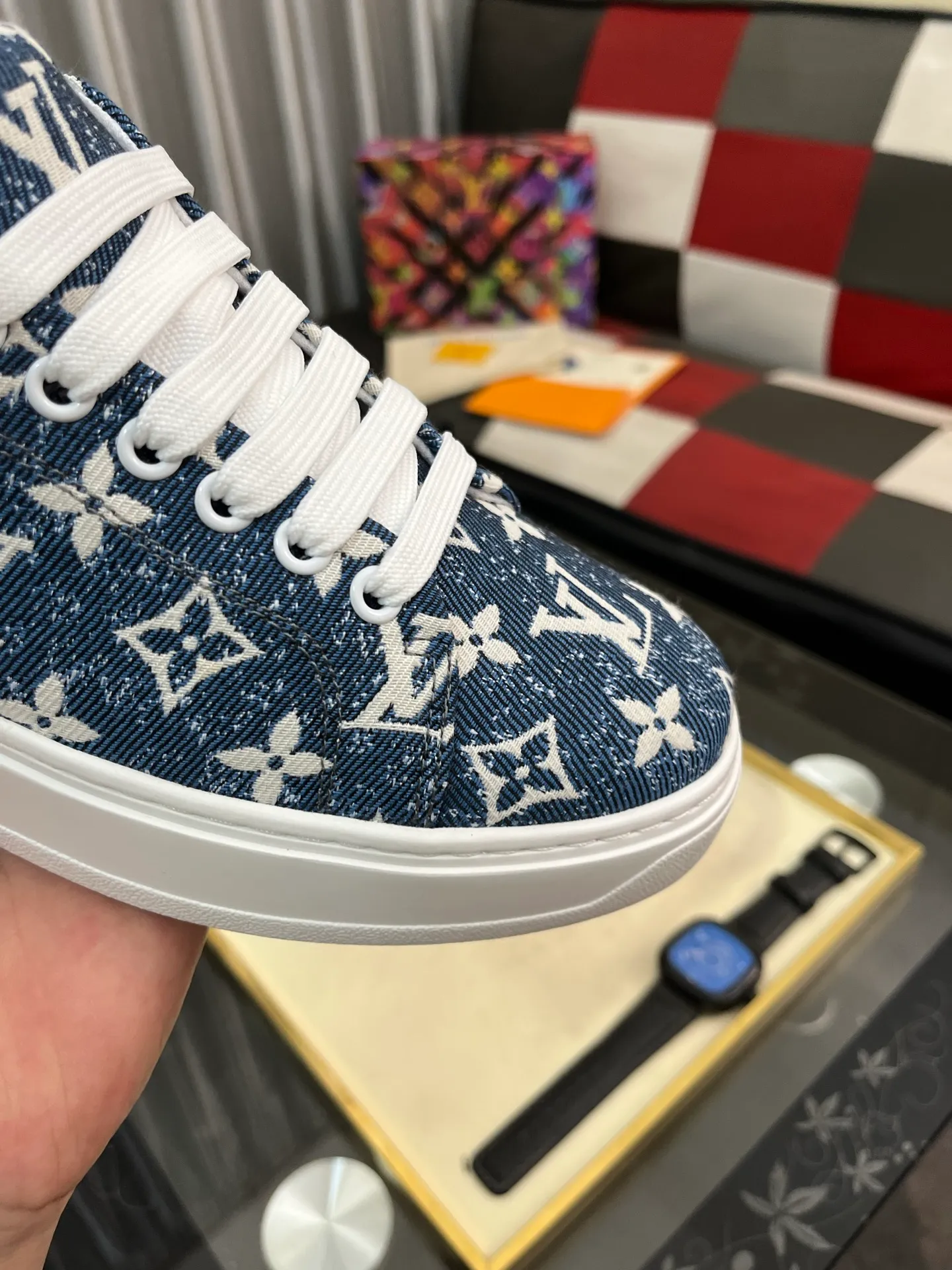 Men's shoes 💰540⌚️⌚️[Louis Vuitton LV] Dad shoes are popular casual sports shoes with outsole, breathable and comfortable, easy to walk, trendy men's versatile fly woven epoxy matching ➕leather lining➕Gucci's popular original outsole, sports and running style, super comfortable. Size 38-445️⃣Colors available